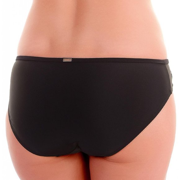 NEW ❤️ PANACHE "Ceylon" Women’s Black Bikini Bottoms w Beautiful Lace Motif - Picture 3 of 10